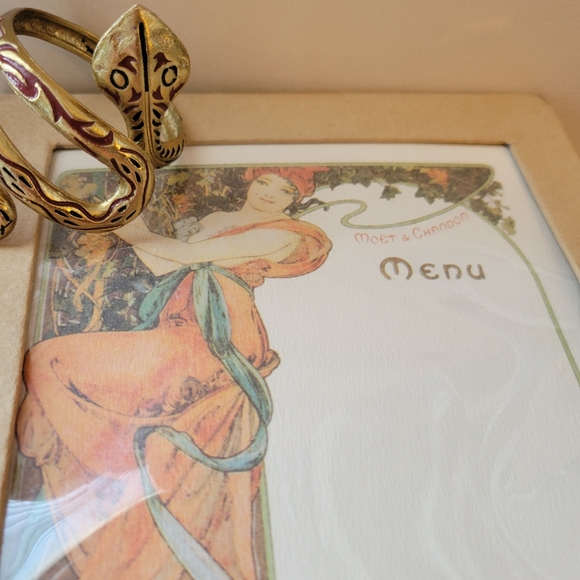 Art Nouveau Alphonse Mucha Menu Cards Set (4) ~ Elegant ~ Moët & Chandon Ad - Picture 11 of 16